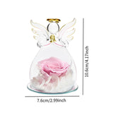 Forever Rose Ornament Elegant Preserved Rose in Glass for Mum Daughter Women pink