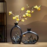 Resin Flower Vase Novelty Tabletop Ornament for Entrance Bedside Living Room Tall