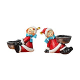 2 Pieces Candle Holder Desktop Gifts Decoration Versatile Christmas Figurine