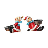 2 Pieces Candle Holder Desktop Gifts Decoration Versatile Christmas Figurine