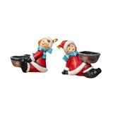 2 Pieces Candle Holder Desktop Gifts Decoration Versatile Christmas Figurine