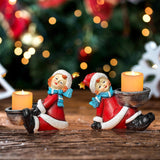 2 Pieces Candle Holder Desktop Gifts Decoration Versatile Christmas Figurine