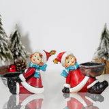 2 Pieces Candle Holder Desktop Gifts Decoration Versatile Christmas Figurine