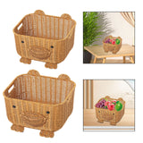 Bear Woven Basket Cute Biscuit Cookies Pastry Display Basket for Living Room S