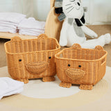 Bear Woven Basket Cute Biscuit Cookies Pastry Display Basket for Living Room S