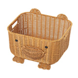 Bear Woven Basket Cute Biscuit Cookies Pastry Display Basket for Living Room L