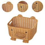 Bear Woven Basket Cute Biscuit Cookies Pastry Display Basket for Living Room L