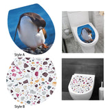 Toilet Sticker Creative Toilet Seat Cover Decal for Toilets Restroom Bedroom Style A