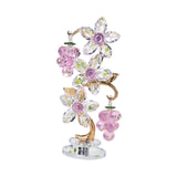 Pink Grape Decor Crystal Glass Paperweight Flower Ornament for Home Tabletop