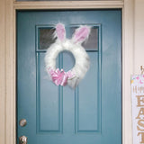 35cm Plush Easter Bunny Front Door Wreath Multipurpose Easter Party Supplies