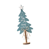 Wooden Xmas Tree Decoration Crafts Wood Ornament for Bookshelf Office Indoor