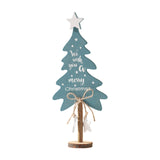 Wooden Xmas Tree Decoration Crafts Wood Ornament for Bookshelf Office Indoor