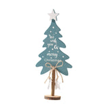 Wooden Xmas Tree Decoration Crafts Wood Ornament for Bookshelf Office Indoor