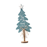 Wooden Xmas Tree Decoration Crafts Wood Ornament for Bookshelf Office Indoor