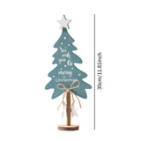 Wooden Xmas Tree Decoration Crafts Wood Ornament for Bookshelf Office Indoor