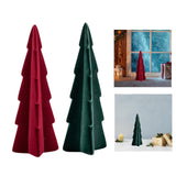 Flocked Xmas Tree Bedroom Festival Window Tabletop Artificial Christmas Tree Red