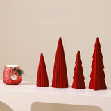 Flocked Xmas Tree Bedroom Festival Window Tabletop Artificial Christmas Tree Red