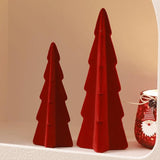 Flocked Xmas Tree Bedroom Festival Window Tabletop Artificial Christmas Tree Red