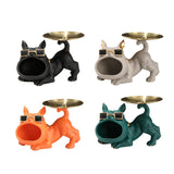 French Bulldog Figurine Storage Tray Resin Sculpture for Bathroom Decorative Black