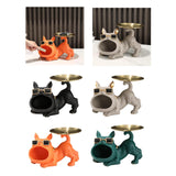 French Bulldog Figurine Storage Tray Resin Sculpture for Bathroom Decorative Black