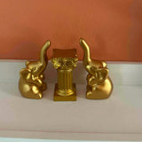 2Pcs Mini Elephant Statues Tabletop Ornaments for Bookshelf Desk Living Room