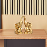 2Pcs Mini Elephant Statues Tabletop Ornaments for Bookshelf Desk Living Room