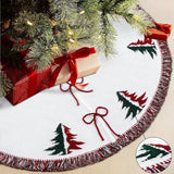 48 Inches Knit Tree Skirt Rustic Knitted Tree Skirt for Festive Holiday Home