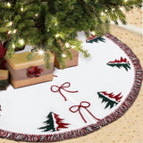 48 Inches Knit Tree Skirt Rustic Knitted Tree Skirt for Festive Holiday Home