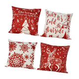 4Pcs Christmas Throw Pillow Cover Soft Pillowcase for Cafe Couch Living Room