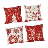 4Pcs Christmas Throw Pillow Cover Soft Pillowcase for Cafe Couch Living Room