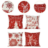 4Pcs Christmas Throw Pillow Cover Soft Pillowcase for Cafe Couch Living Room