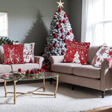 4Pcs Christmas Throw Pillow Cover Soft Pillowcase for Cafe Couch Living Room