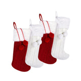 4 Pieces Xmas Hanging Sacks Christmas Stocking for Family Offices Decorating