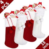 4 Pieces Xmas Hanging Sacks Christmas Stocking for Family Offices Decorating