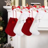 4 Pieces Xmas Hanging Sacks Christmas Stocking for Family Offices Decorating