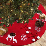 48 Inches Knit Tree Skirt Ornament Soft Cover Mat for Outdoor Indoor Festive