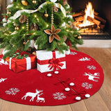 48 Inches Knit Tree Skirt Ornament Soft Cover Mat for Outdoor Indoor Festive