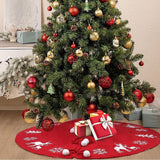 48 Inches Knit Tree Skirt Ornament Soft Cover Mat for Outdoor Indoor Festive