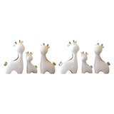 3 Pieces Ceramic Giraffe Family Statues for Kitchen Dining Household Friends White Gold