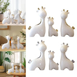 3 Pieces Ceramic Giraffe Family Statues for Kitchen Dining Household Friends White Gold