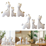 3 Pieces Ceramic Giraffe Family Statues for Kitchen Dining Household Friends White Gold