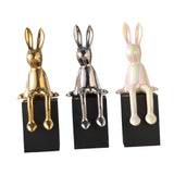 Bunny Statue Ceramic Craft Cute Rabbits Sculpture for Home Entryway Cabinets