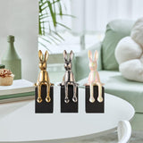 Bunny Statue Ceramic Craft Cute Rabbits Sculpture for Home Entryway Cabinets