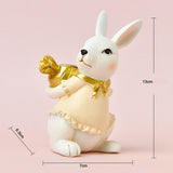 Easter Rabbit Figurine Candle Holder Decorative Multifunctional Candle Stand Female