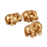 Rhino Elephant Hippopotamus Figurine Set of 3Pcs for Living Room Porch Shelf