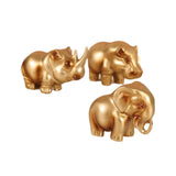 Rhino Elephant Hippopotamus Figurine Set of 3Pcs for Living Room Porch Shelf