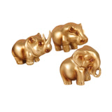 Rhino Elephant Hippopotamus Figurine Set of 3Pcs for Living Room Porch Shelf