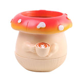 Mushroom Figurine Flower Pot Small Decorative Statue for Garden Desk Bedroom