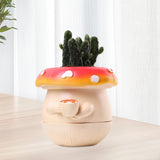 Mushroom Figurine Flower Pot Small Decorative Statue for Garden Desk Bedroom