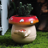 Mushroom Figurine Flower Pot Small Decorative Statue for Garden Desk Bedroom